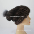 top quality knitted mink hat female